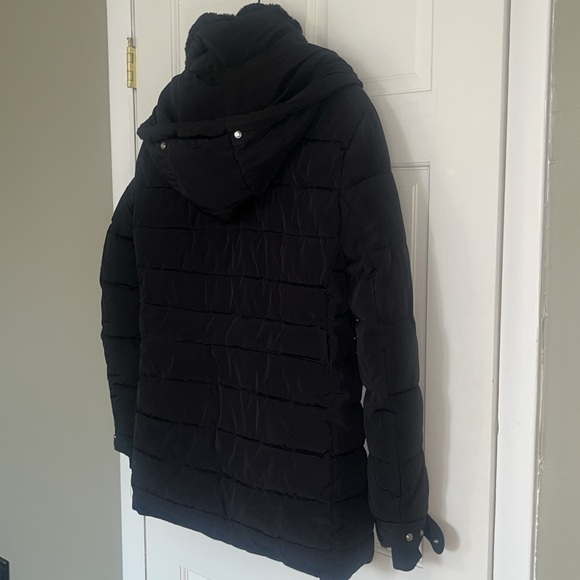 Zara Black Quilted Coat - Large - Picture 6 of 10